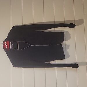 TOMMY HILFIGER CABLE KNIT RIBBED FULL ZIP CARDIGAN SIZE M  BLUE/RED